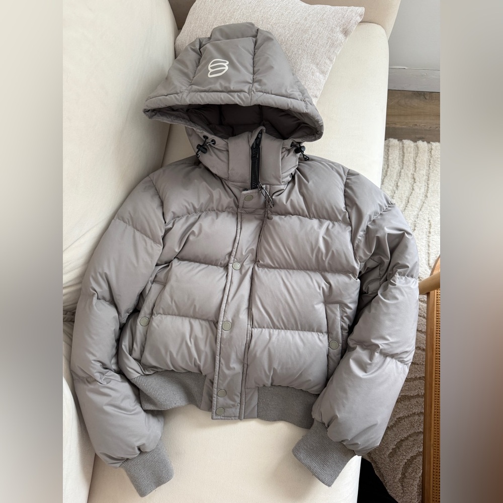 Aritzia Modern Taupe Puffer Jacket